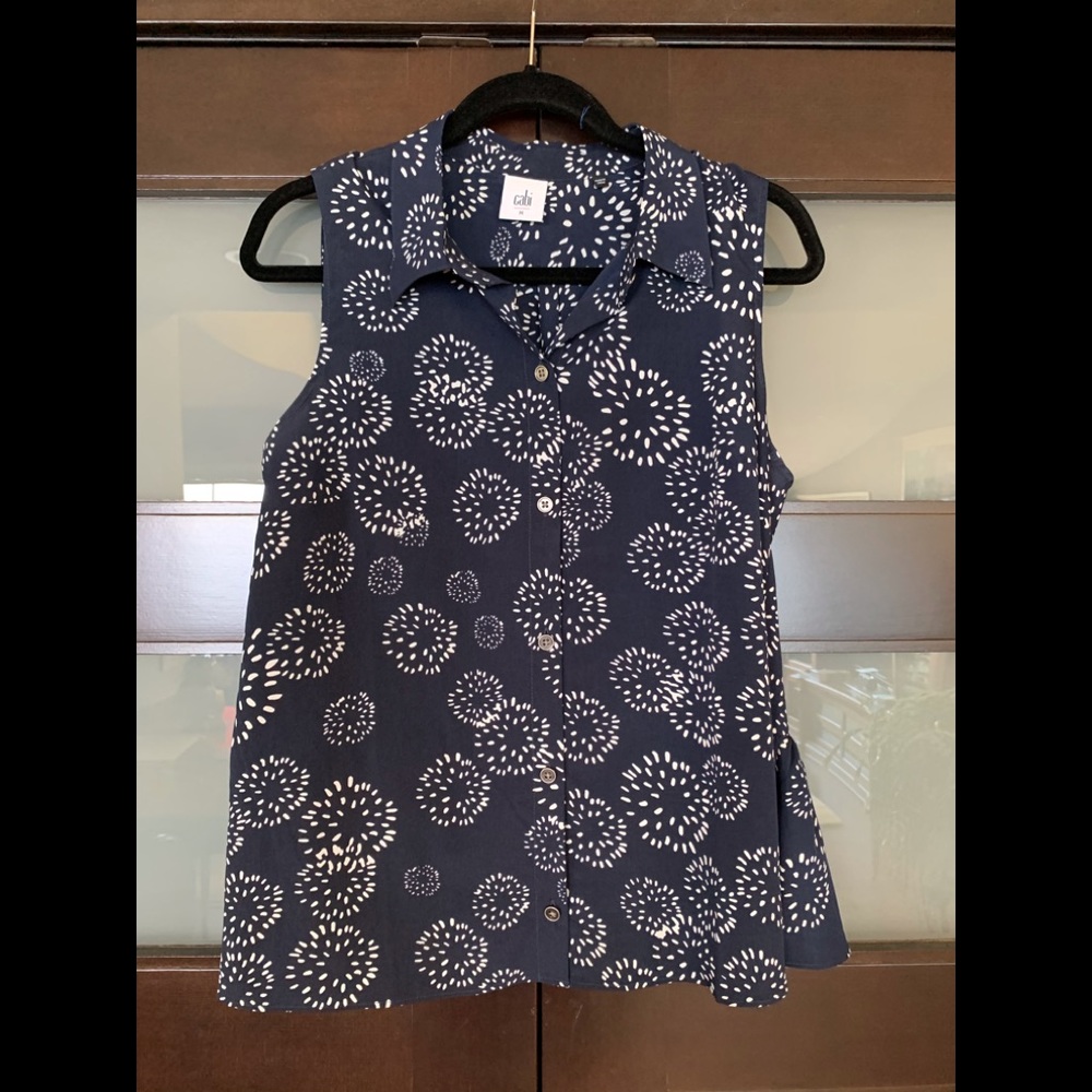 CAbi sleeveless button down tank